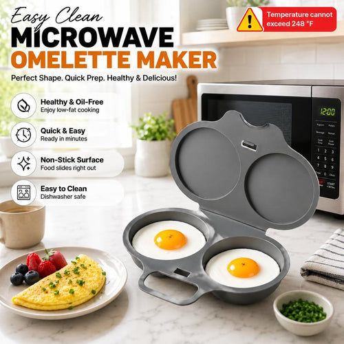 🍳 2-Egg Microwave Poacher – Easy Dual-Cavity Breakfast Cooker🍳