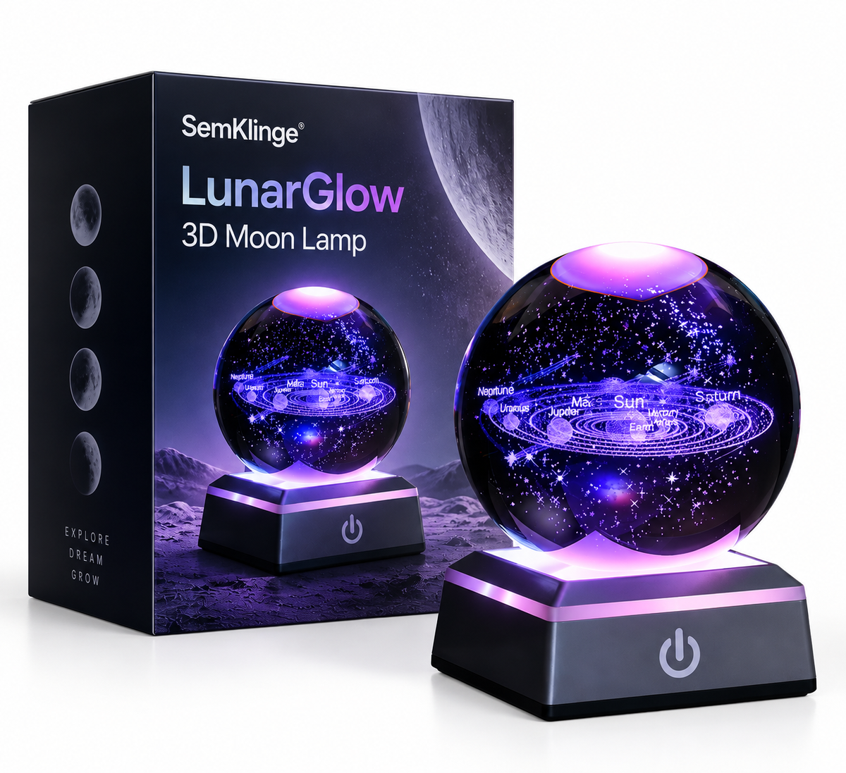 SemKlinge LunarGlow 3D Moon Lamp