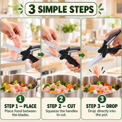 ✂️ 2 in 1 Cutting Board Scissors – Cut, Snip & Prep With Ease 🍳