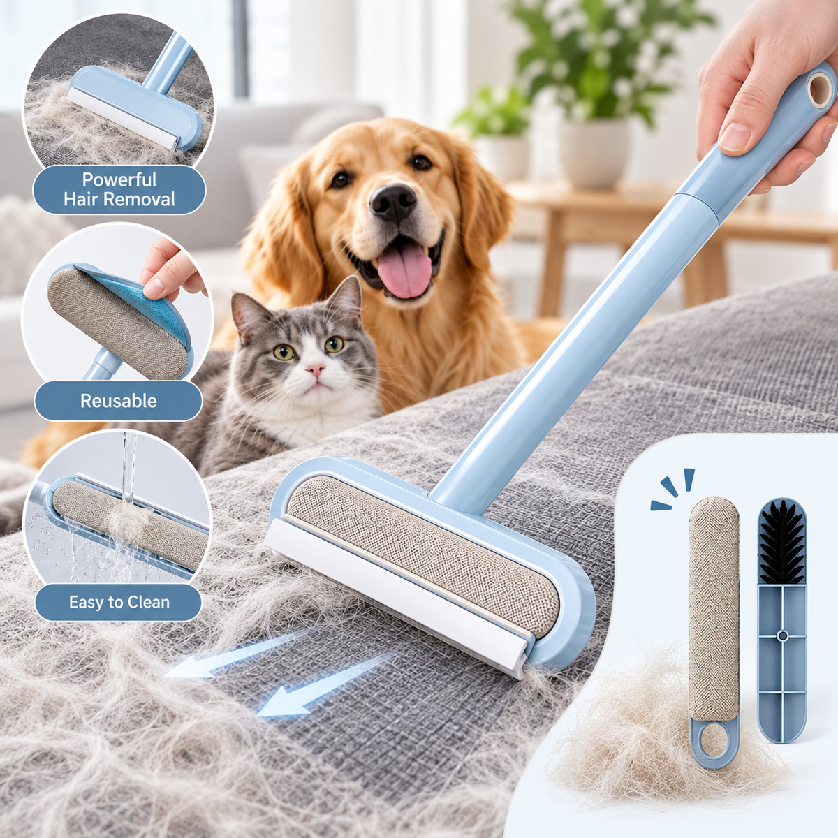 Pet Hair Remover Brush – Remove Stubborn Fur in Seconds