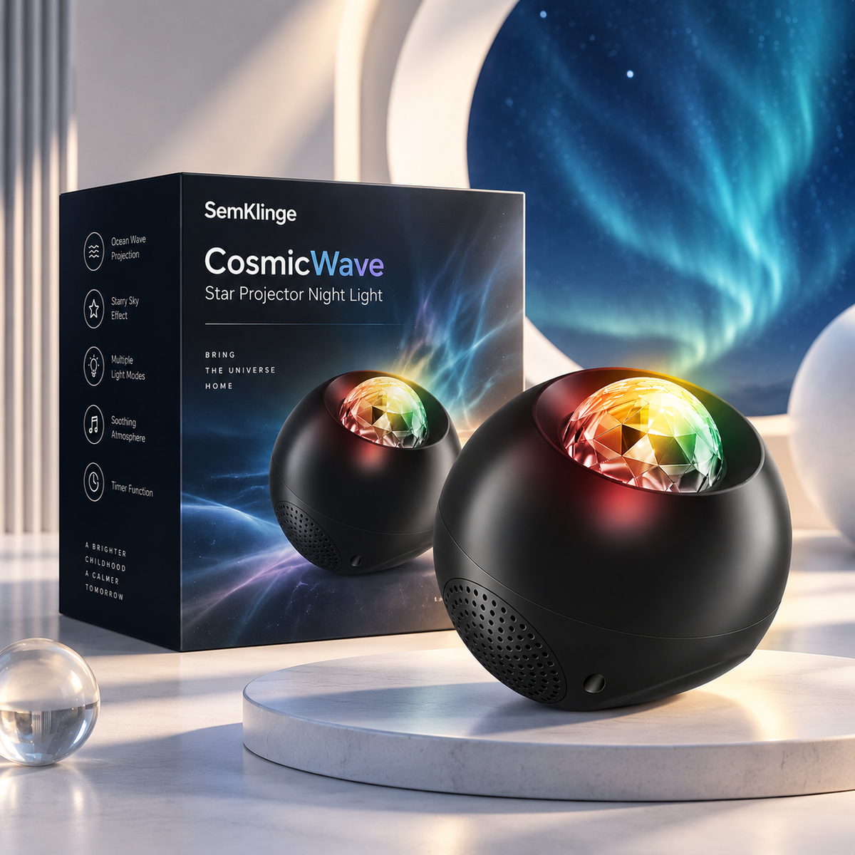 SemKlinge CosmicWave Star Projector Night Light