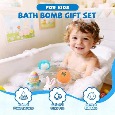 🔥🛁 Natural Bath Bombs for Kids with Mega Bubbles & Surprise Inside 🥚✨12 pcs[1 Box]