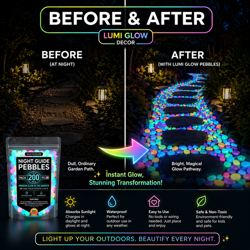 Colorful Glow-in-the-Dark Garden Stones🔥