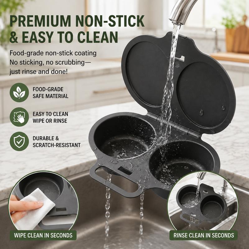 🍳 2-Egg Microwave Poacher – Easy Dual-Cavity Breakfast Cooker🍳