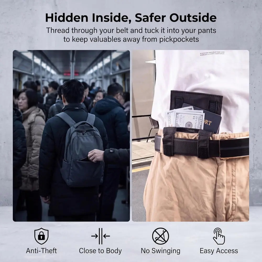 Anti‑Theft Passport Pouch, Multifunctional Phone and ID Waist Pouch🎒