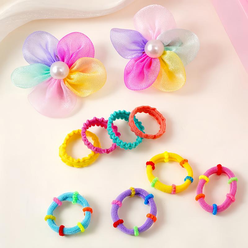 🎀 Kawaii Girls Hair Accessories Set – Cute Bows, Clips & Hair Ties Collection