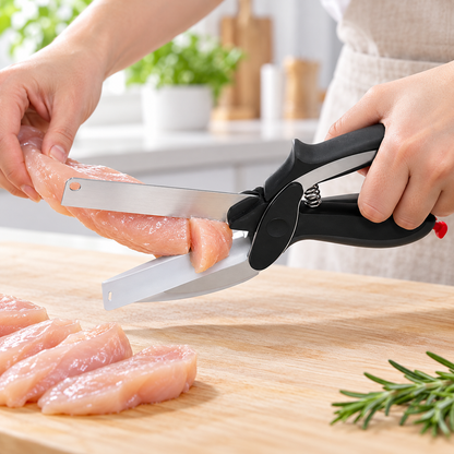✂️ 2 in 1 Cutting Board Scissors – Cut, Snip & Prep With Ease 🍳