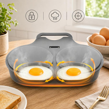 🍳 2-Egg Microwave Poacher – Easy Dual-Cavity Breakfast Cooker🍳