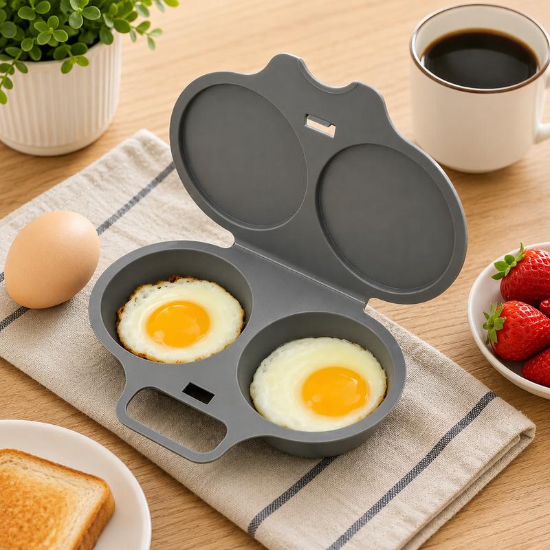 🍳 2-Egg Microwave Poacher – Easy Dual-Cavity Breakfast Cooker🍳