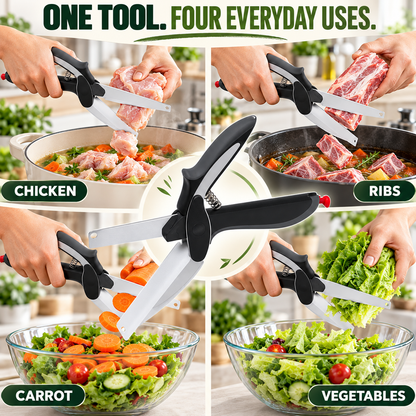✂️ 2 in 1 Cutting Board Scissors – Cut, Snip & Prep With Ease 🍳