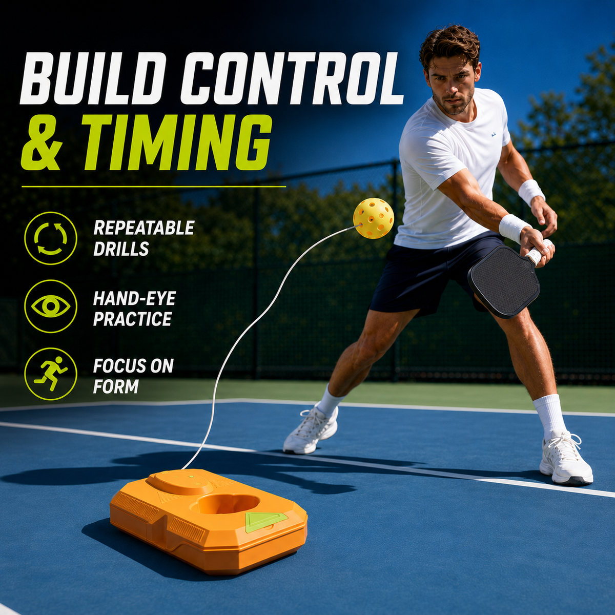 Pickleball Rebound Trainer – Portable Practice Set