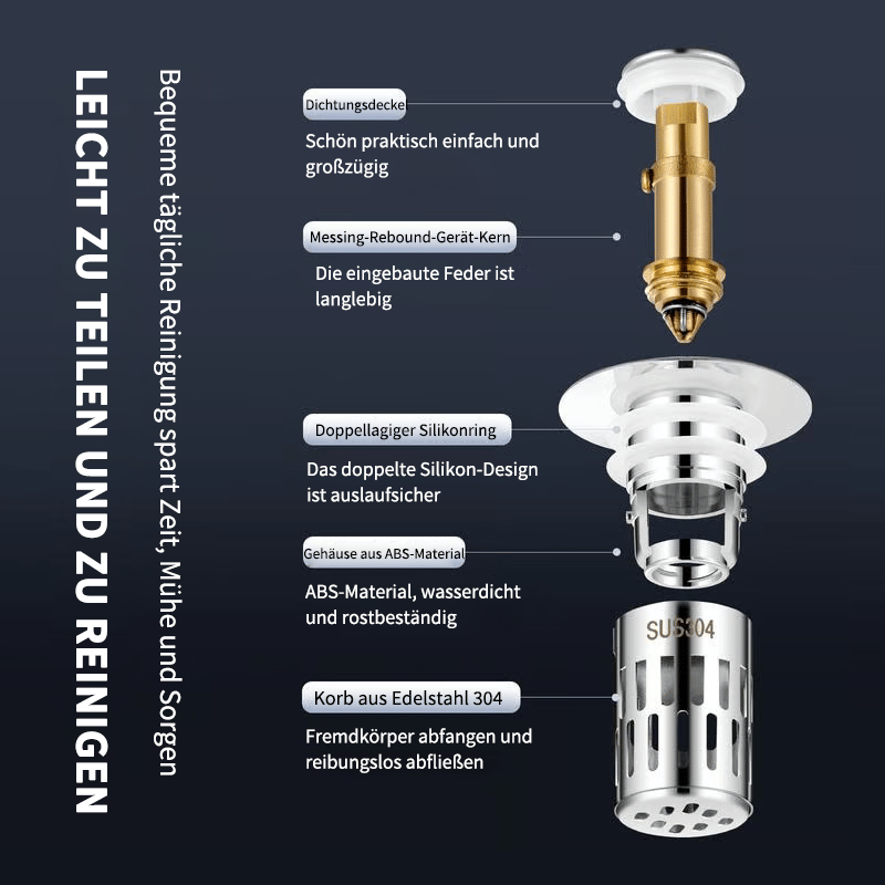 ⏳Time-Limited Special⏰ Universal Stainless Steel Pop-Up Sink Drain Strainer